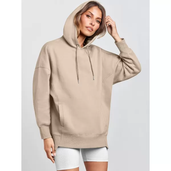 Caracilia Womens Hoodies Oversized Sweatshirt Fleece Drop Shoulder Sweater Long Sleeve Loose Cute Winter Pullover Top Clothes