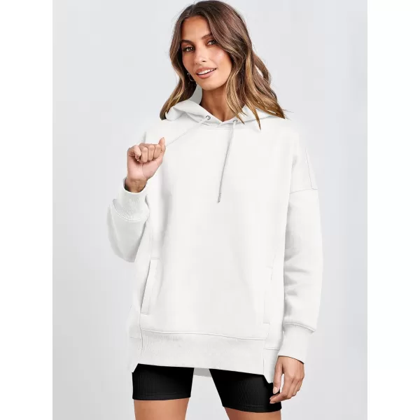 Caracilia Womens Hoodies Oversized Sweatshirt Fleece Drop Shoulder Sweater Long Sleeve Loose Cute Winter Pullover Top Clothes