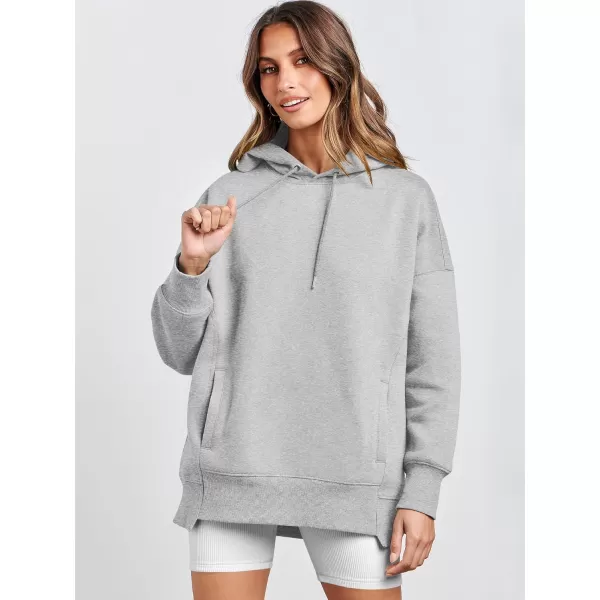 Caracilia Womens Hoodies Oversized Sweatshirt Fleece Drop Shoulder Sweater Long Sleeve Loose Cute Winter Pullover Top Clothes