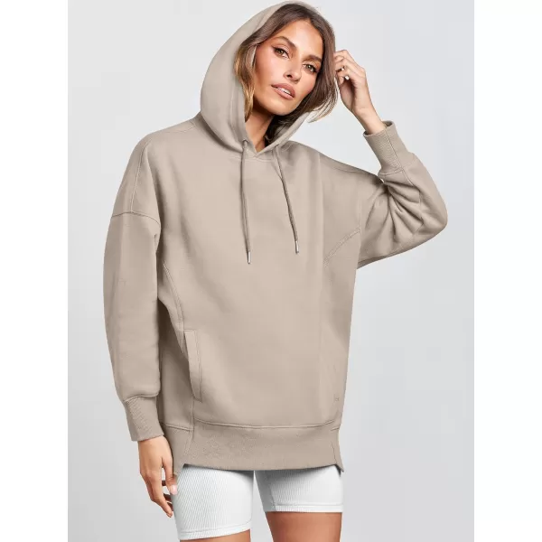 Caracilia Womens Hoodies Oversized Sweatshirt Fleece Drop Shoulder Sweater Long Sleeve Loose Cute Winter Pullover Top Clothes