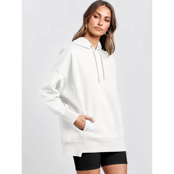 Caracilia Womens Hoodies Oversized Sweatshirt Fleece Drop Shoulder Sweater Long Sleeve Loose Cute Winter Pullover Top Clothes