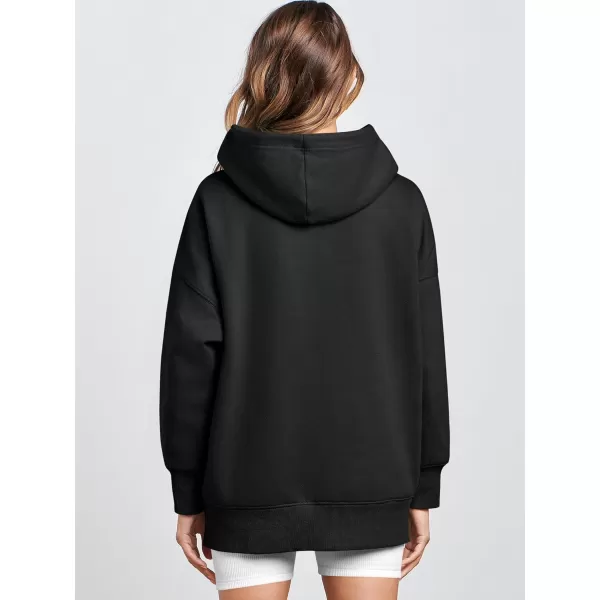 Caracilia Womens Hoodies Oversized Sweatshirt Fleece Drop Shoulder Sweater Long Sleeve Loose Cute Winter Pullover Top Clothes
