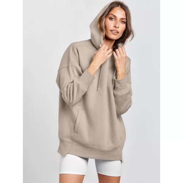 Caracilia Womens Hoodies Oversized Sweatshirt Fleece Drop Shoulder Sweater Long Sleeve Loose Cute Winter Pullover Top Clothes
