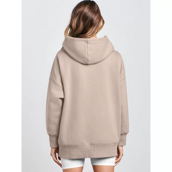 Caracilia Womens Hoodies Oversized Sweatshirt Fleece Drop Shoulder Sweater Long Sleeve Loose Cute Winter Pullover Top Clothes