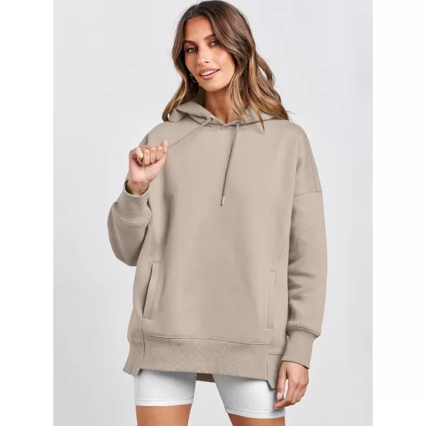 Caracilia Womens Hoodies Oversized Sweatshirt Fleece Drop Shoulder Sweater Long Sleeve Loose Cute Winter Pullover Top Clothes