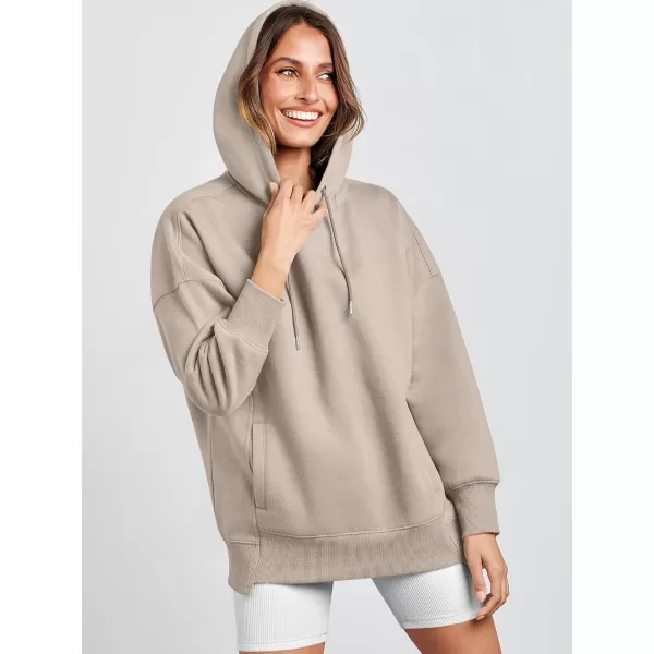 Caracilia Womens Hoodies Oversized Sweatshirt Fleece Drop Shoulder Sweater Long Sleeve Loose Cute Winter Pullover Top Clothes