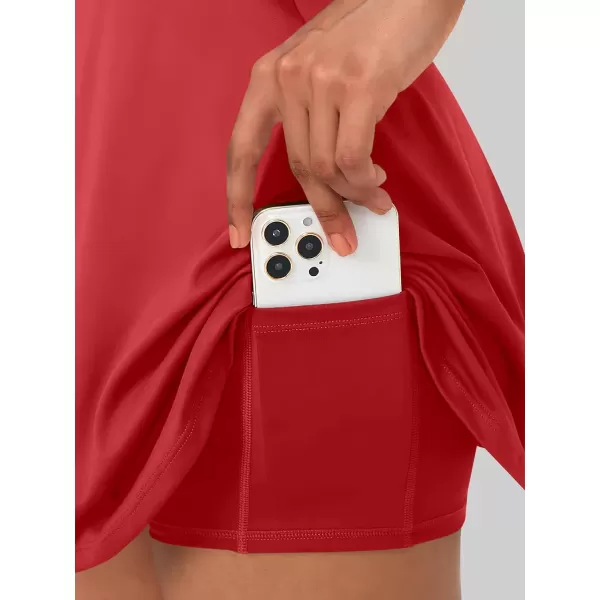 Caracilia Womens Summer Tennis Mini Dress Built-in Shorts Beach Vacation Athletic Golf Sundresses with Pockets