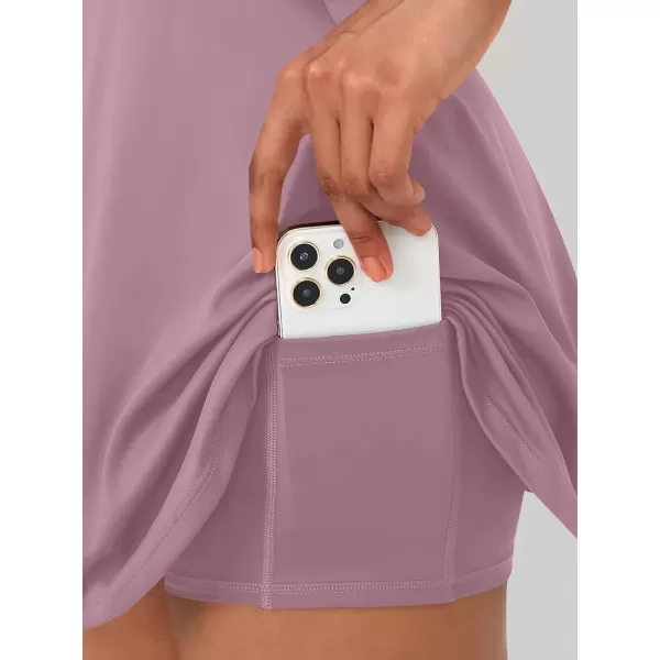 Caracilia Womens Summer Tennis Mini Dress Built-in Shorts Beach Vacation Athletic Golf Sundresses with Pockets