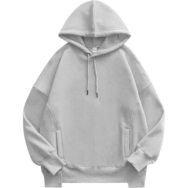Caracilia Womens Hoodies Oversized Sweatshirt Fleece Drop Shoulder Sweater Long Sleeve Loose Cute Winter Pullover Top Clothes