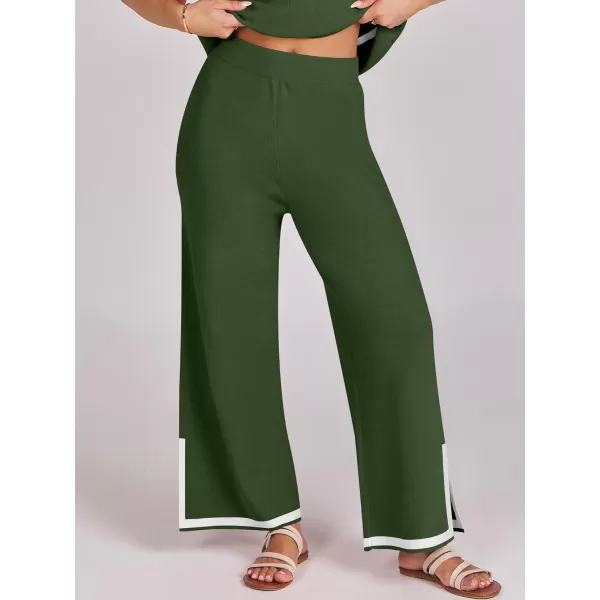 Caracilia Women 2 Piece Outfits Lounge Sets Knit Sweater Sets Maching Lounge Wear Pajama Jogger Travel Comfy Trendy Clothes
