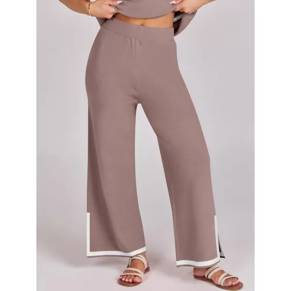 Caracilia Women 2 Piece Outfits Lounge Sets Knit Sweater Sets Maching Lounge Wear Pajama Jogger Travel Comfy Trendy Clothes