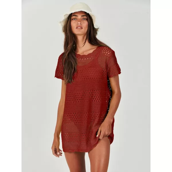 Caracilia Women Swimsuit Coverup Crochet Bathing Suit Cover Ups for Swimwear Swim 2024 Summer Bikini Beachwear Beach Dress