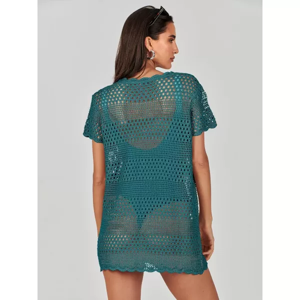 Caracilia Women Swimsuit Coverup Crochet Bathing Suit Cover Ups for Swimwear Swim 2024 Summer Bikini Beachwear Beach Dress