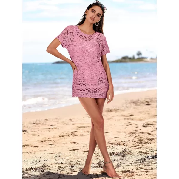 Caracilia Women Swimsuit Coverup Crochet Bathing Suit Cover Ups for Swimwear Swim 2024 Summer Bikini Beachwear Beach Dress