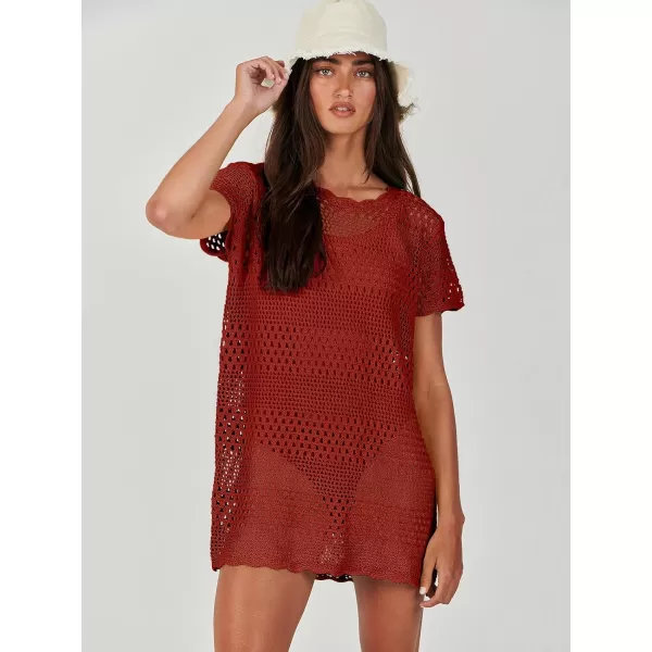 Caracilia Women Swimsuit Coverup Crochet Bathing Suit Cover Ups for Swimwear Swim 2024 Summer Bikini Beachwear Beach Dress