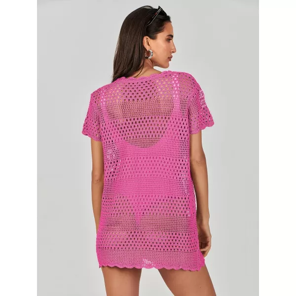 Caracilia Women Swimsuit Coverup Crochet Bathing Suit Cover Ups for Swimwear Swim 2024 Summer Bikini Beachwear Beach Dress