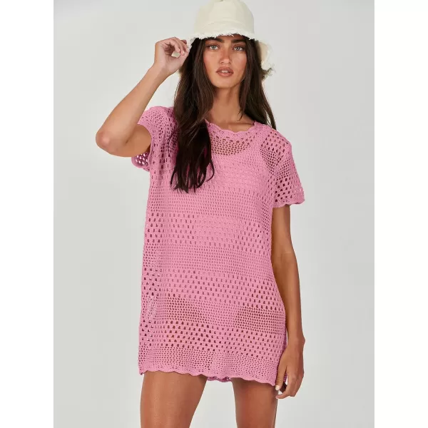 Caracilia Women Swimsuit Coverup Crochet Bathing Suit Cover Ups for Swimwear Swim 2024 Summer Bikini Beachwear Beach Dress