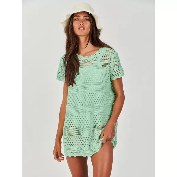 Caracilia Women Swimsuit Coverup Crochet Bathing Suit Cover Ups for Swimwear Swim 2024 Summer Bikini Beachwear Beach Dress