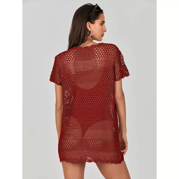 Caracilia Women Swimsuit Coverup Crochet Bathing Suit Cover Ups for Swimwear Swim 2024 Summer Bikini Beachwear Beach Dress
