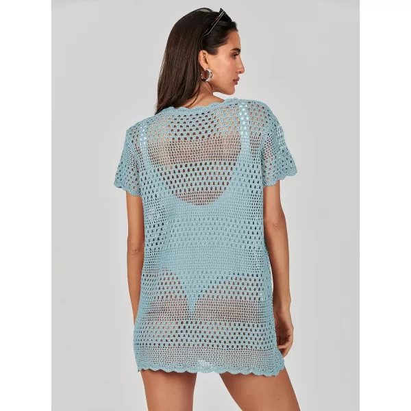 Caracilia Women Swimsuit Coverup Crochet Bathing Suit Cover Ups for Swimwear Swim 2024 Summer Bikini Beachwear Beach Dress