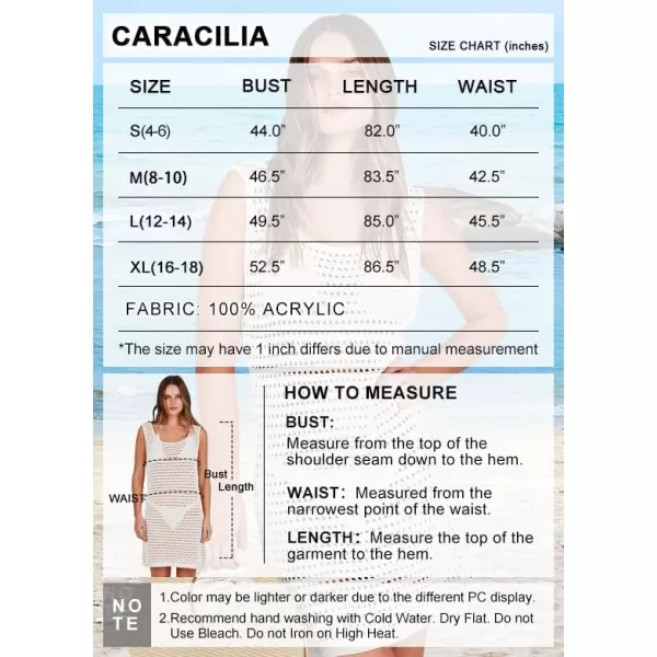 Caracilia Women Swimsuit Coverup Crochet Bathing Suit Cover Ups for Swimwear Swim 2024 Summer Bikini Beachwear Beach Dress