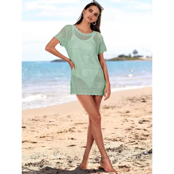 Caracilia Women Swimsuit Coverup Crochet Bathing Suit Cover Ups for Swimwear Swim 2024 Summer Bikini Beachwear Beach Dress