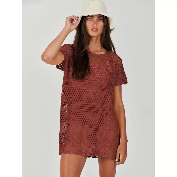 Caracilia Women Swimsuit Coverup Crochet Bathing Suit Cover Ups for Swimwear Swim 2024 Summer Bikini Beachwear Beach Dress