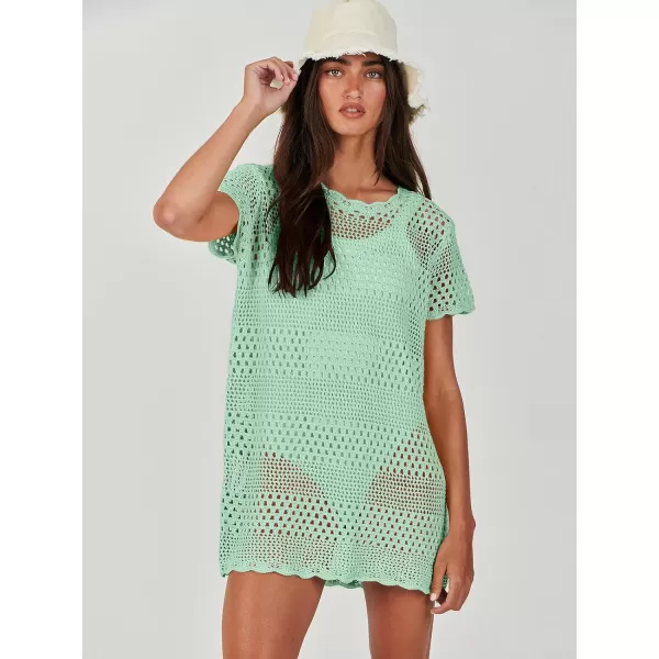 Caracilia Women Swimsuit Coverup Crochet Bathing Suit Cover Ups for Swimwear Swim 2024 Summer Bikini Beachwear Beach Dress