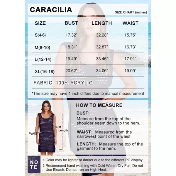 Caracilia Women Swimsuit Coverup Crochet Bathing Suit Cover Ups for Swimwear Swim 2024 Summer Bikini Beachwear Beach Dress
