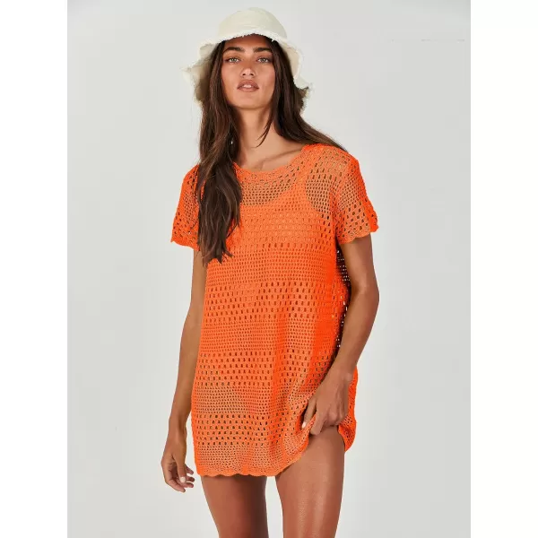 Caracilia Women Swimsuit Coverup Crochet Bathing Suit Cover Ups for Swimwear Swim 2024 Summer Bikini Beachwear Beach Dress