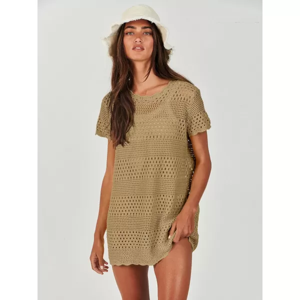 Caracilia Women Swimsuit Coverup Crochet Bathing Suit Cover Ups for Swimwear Swim 2024 Summer Bikini Beachwear Beach Dress
