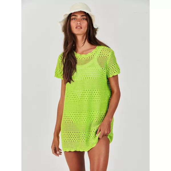 Caracilia Women Swimsuit Coverup Crochet Bathing Suit Cover Ups for Swimwear Swim 2024 Summer Bikini Beachwear Beach Dress