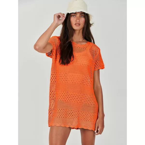 Caracilia Women Swimsuit Coverup Crochet Bathing Suit Cover Ups for Swimwear Swim 2024 Summer Bikini Beachwear Beach Dress