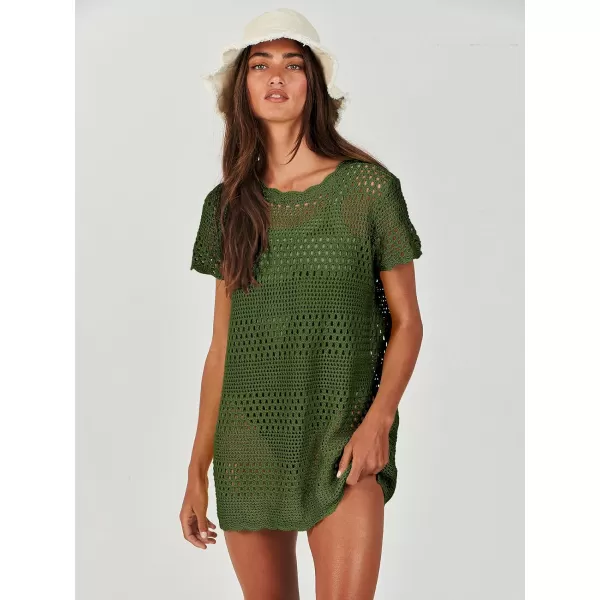 Caracilia Women Swimsuit Coverup Crochet Bathing Suit Cover Ups for Swimwear Swim 2024 Summer Bikini Beachwear Beach Dress