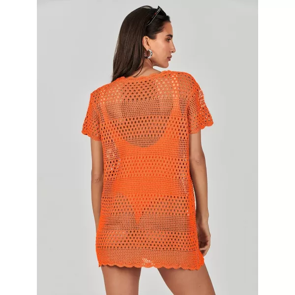Caracilia Women Swimsuit Coverup Crochet Bathing Suit Cover Ups for Swimwear Swim 2024 Summer Bikini Beachwear Beach Dress