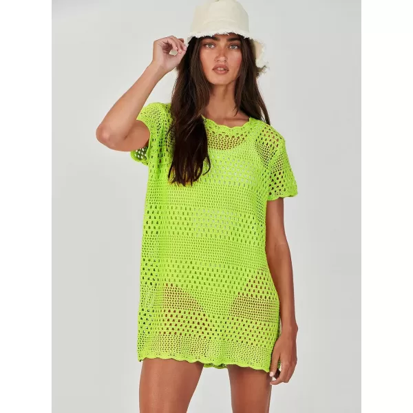 Caracilia Women Swimsuit Coverup Crochet Bathing Suit Cover Ups for Swimwear Swim 2024 Summer Bikini Beachwear Beach Dress