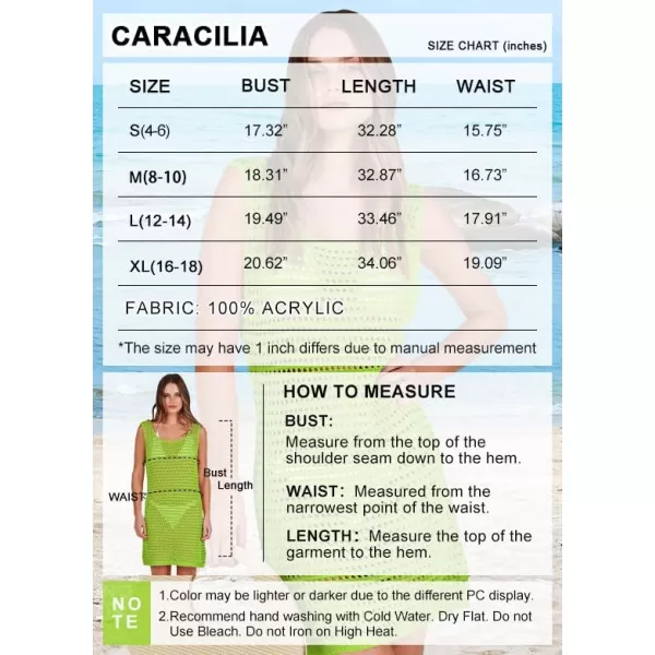 Caracilia Women Swimsuit Coverup Crochet Bathing Suit Cover Ups for Swimwear Swim 2024 Summer Bikini Beachwear Beach Dress