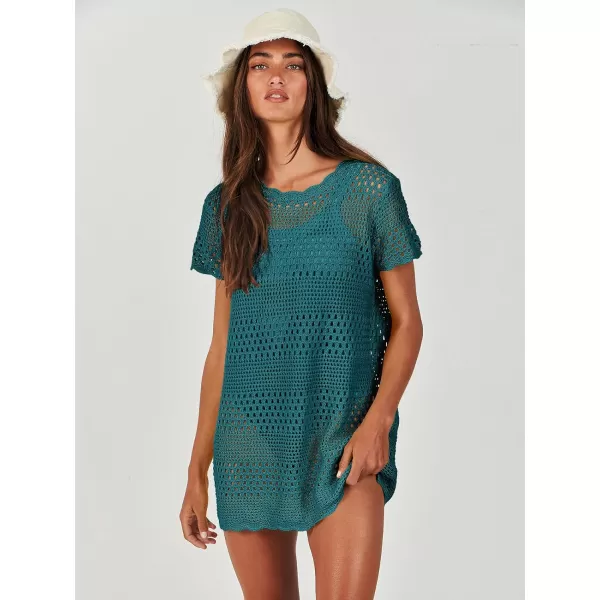 Caracilia Women Swimsuit Coverup Crochet Bathing Suit Cover Ups for Swimwear Swim 2024 Summer Bikini Beachwear Beach Dress