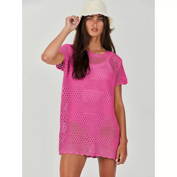 Caracilia Women Swimsuit Coverup Crochet Bathing Suit Cover Ups for Swimwear Swim 2024 Summer Bikini Beachwear Beach Dress