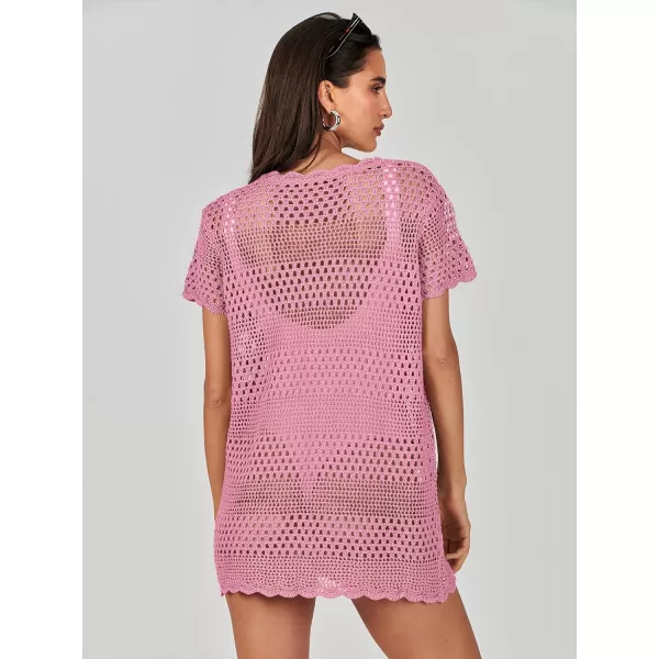 Caracilia Women Swimsuit Coverup Crochet Bathing Suit Cover Ups for Swimwear Swim 2024 Summer Bikini Beachwear Beach Dress