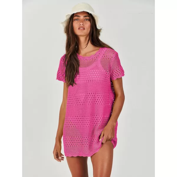 Caracilia Women Swimsuit Coverup Crochet Bathing Suit Cover Ups for Swimwear Swim 2024 Summer Bikini Beachwear Beach Dress