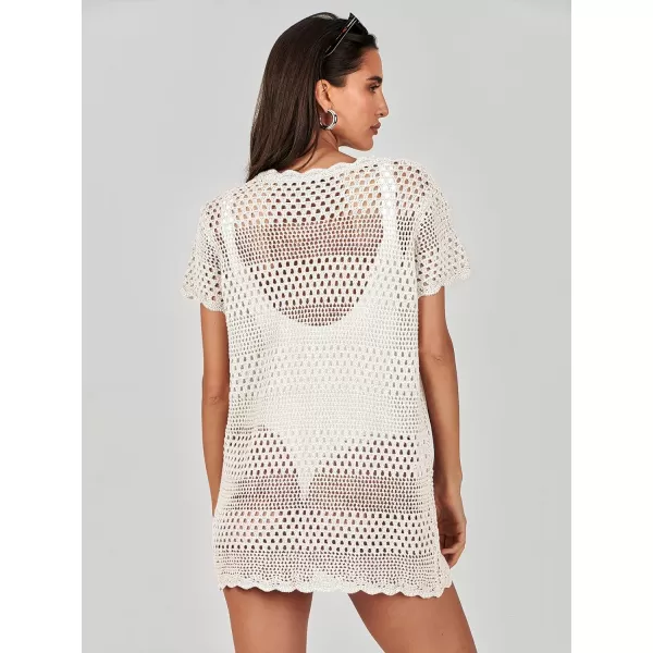 Caracilia Women Swimsuit Coverup Crochet Bathing Suit Cover Ups for Swimwear Swim 2024 Summer Bikini Beachwear Beach Dress