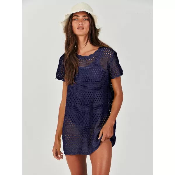 Caracilia Women Swimsuit Coverup Crochet Bathing Suit Cover Ups for Swimwear Swim 2024 Summer Bikini Beachwear Beach Dress