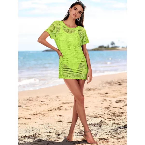 Caracilia Women Swimsuit Coverup Crochet Bathing Suit Cover Ups for Swimwear Swim 2024 Summer Bikini Beachwear Beach Dress