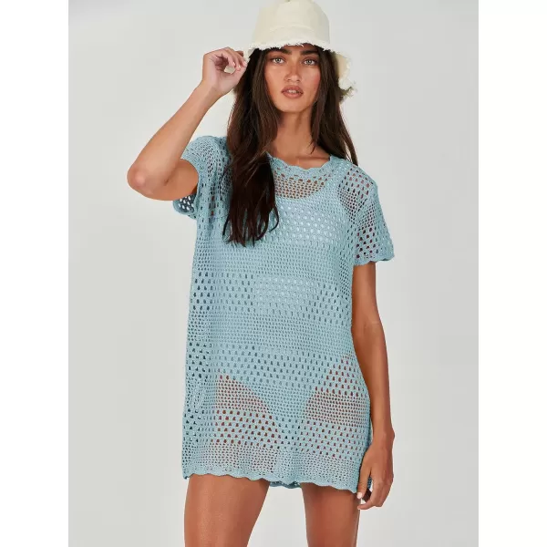Caracilia Women Swimsuit Coverup Crochet Bathing Suit Cover Ups for Swimwear Swim 2024 Summer Bikini Beachwear Beach Dress