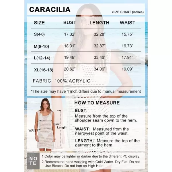 Caracilia Women Swimsuit Coverup Crochet Bathing Suit Cover Ups for Swimwear Swim 2024 Summer Bikini Beachwear Beach Dress
