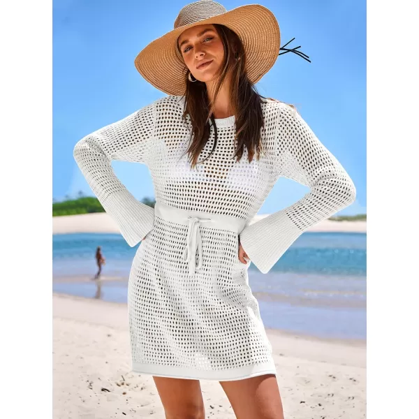 Caracilia Women Swimsuit Coverup Crochet Bathing Suit Swim Cover Up for Swimwear Bikini Beachwear 2024 Summer Beach Dress
