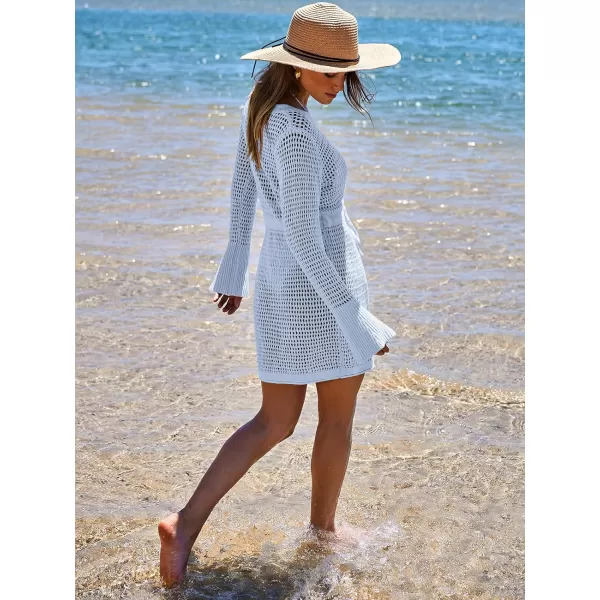 Caracilia Women Swimsuit Coverup Crochet Bathing Suit Swim Cover Up for Swimwear Bikini Beachwear 2024 Summer Beach Dress