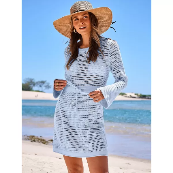 Caracilia Women Swimsuit Coverup Crochet Bathing Suit Swim Cover Up for Swimwear Bikini Beachwear 2024 Summer Beach Dress