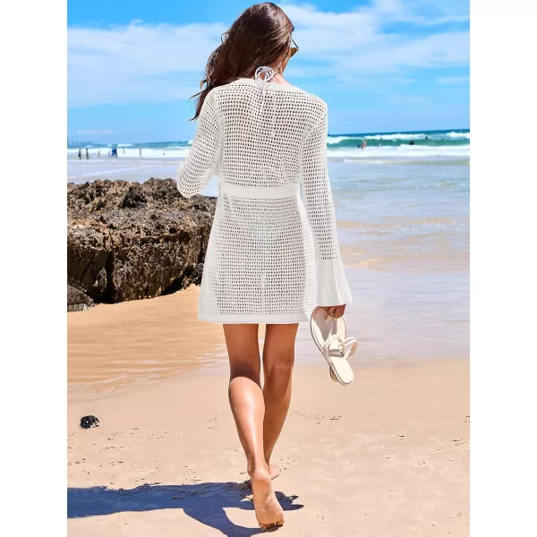 Caracilia Women Swimsuit Coverup Crochet Bathing Suit Swim Cover Up for Swimwear Bikini Beachwear 2024 Summer Beach Dress